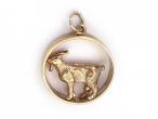 1970s zodiac aries circular openwork pendant in 9kt yellow gold