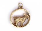1970s zodiac aries circular openwork pendant in 9kt yellow gold