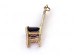 Vintage Jewelled Openwork Chair Charm in 9kt Yellow Gold