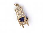 Vintage Jewelled Openwork Chair Charm in 9kt Yellow Gold