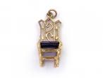 Vintage Jewelled Openwork Chair Charm in 9kt Yellow Gold