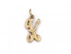 Vintage 'K' initial pendant in 9kt yellow gold