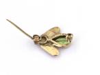 Vintage pearl and peridot mini bug brooch in gold