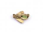 Vintage pearl and peridot mini bug brooch in gold