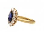 Vintage sapphire and diamond oval coronet cluster ring in 18kt yellow gold