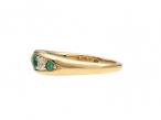 Victorian emerald and diamond five stone ring in yellow gold