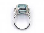 Vintage 10ct Aquamarine & Diamond Cocktail Ring