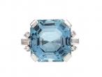 Vintage 10ct Aquamarine & Diamond Cocktail Ring