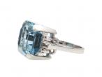 Vintage 10ct Aquamarine & Diamond Cocktail Ring