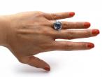 Vintage 10ct Aquamarine & Diamond Cocktail Ring