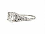 Edwardian solitaire engagement ring in platinum