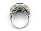Art Deco 4ct Colombian Emerald & Diamond Fancy Cluster Ring