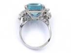 Mauboussin aquamarine and pear diamond cocktail ring in platinum