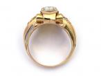 1940s cushion shape diamond engagement ring in 18kt yellow gold