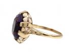 1960s amethyst and cream enamel dress ring in 14kt gold
