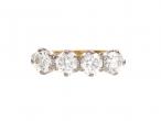 Edwardian style diamond four stone ring in 18kt yellow gold