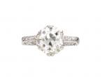 Antique 1.68ct cushion shape Old European cut diamond solitaire ring