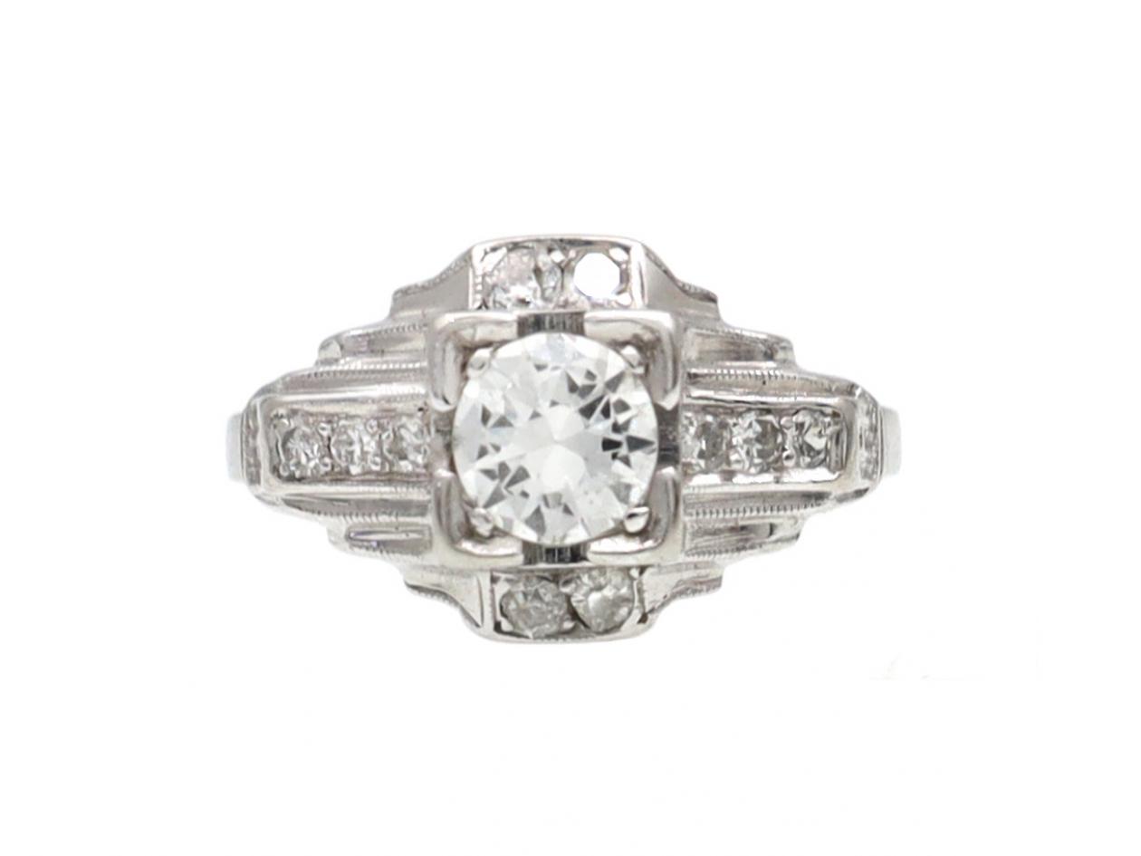 1920s diamond fancy solitaire engagement ring