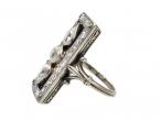 Edwardian diamond set rectangular plaque ring