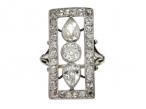 Edwardian diamond set rectangular plaque ring