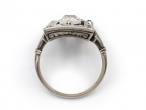 Edwardian diamond set rectangular plaque ring
