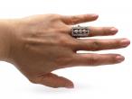 Edwardian diamond set rectangular plaque ring