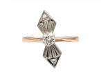 Antique diamond set bow ring in platinum and rose gold
