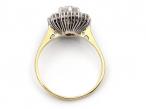 1960s diamond coronet cluster ring in platinum and 18kt yellow gold