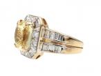 Vintage French fancy yellow sapphire and diamond cluster ring