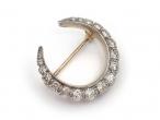 Victorian diamond set crescent moon brooch