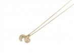 18kt yellow gold and diamond crescent moon and heart necklace