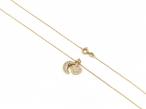 18kt yellow gold and diamond crescent moon and heart necklace