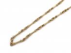 Antique heavy 9kt yellow gold fancy baton and rope twist link necklace