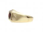 Vintage 9kt yellow gold and garnet signet ring