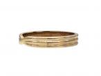 Vintage 9kt yellow gold crossover ribbed wedding ring