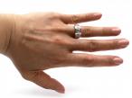 Princess and baguette cut diamond ring in platinum