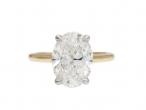 18kt yellow gold 3.03ct oval brilliant cut diamond solitaire engagement ring