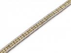 Modern yellow diamond and diamond three row bracelet