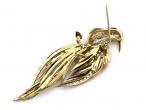 Vintage diamond and fine enamel bird of paradise brooch