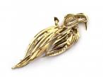 Vintage diamond and fine enamel bird of paradise brooch