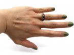 Vintage garnet carved ring in 9kt yellow gold