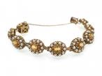 Antique citrine and pearl daisy cluster bracelet in 9kt yellow gold