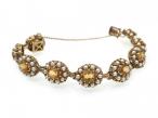 Antique Citrine & Pearl Daisy Cluster Bracelet in 9kt Yellow Gold