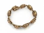 Antique citrine and pearl daisy cluster bracelet in 9kt yellow gold