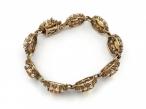Antique Citrine & Pearl Daisy Cluster Bracelet in 9kt Yellow Gold