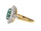 18kt yellow gold and platinum emerald and diamond coronet cluster ring