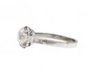 Antique 1.11ct cushion shape Old Mine cut diamond solitaire ring