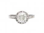Antique 1.11ct cushion shape Old Mine cut diamond solitaire ring