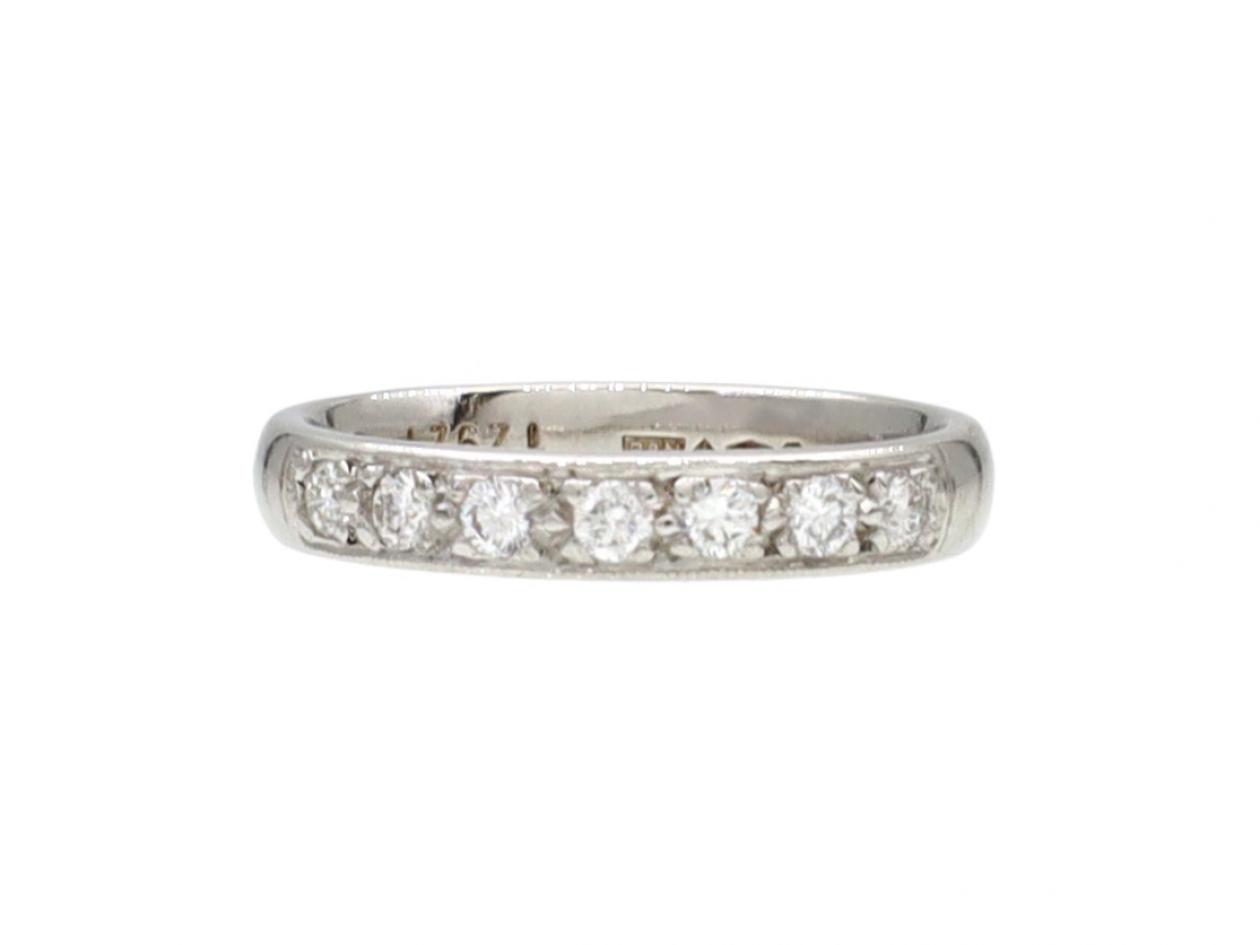 Platinum diamond set half eternity ring