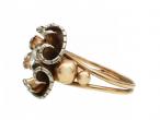 Retro diamond set scrolling dress ring in 18kt yellow gold